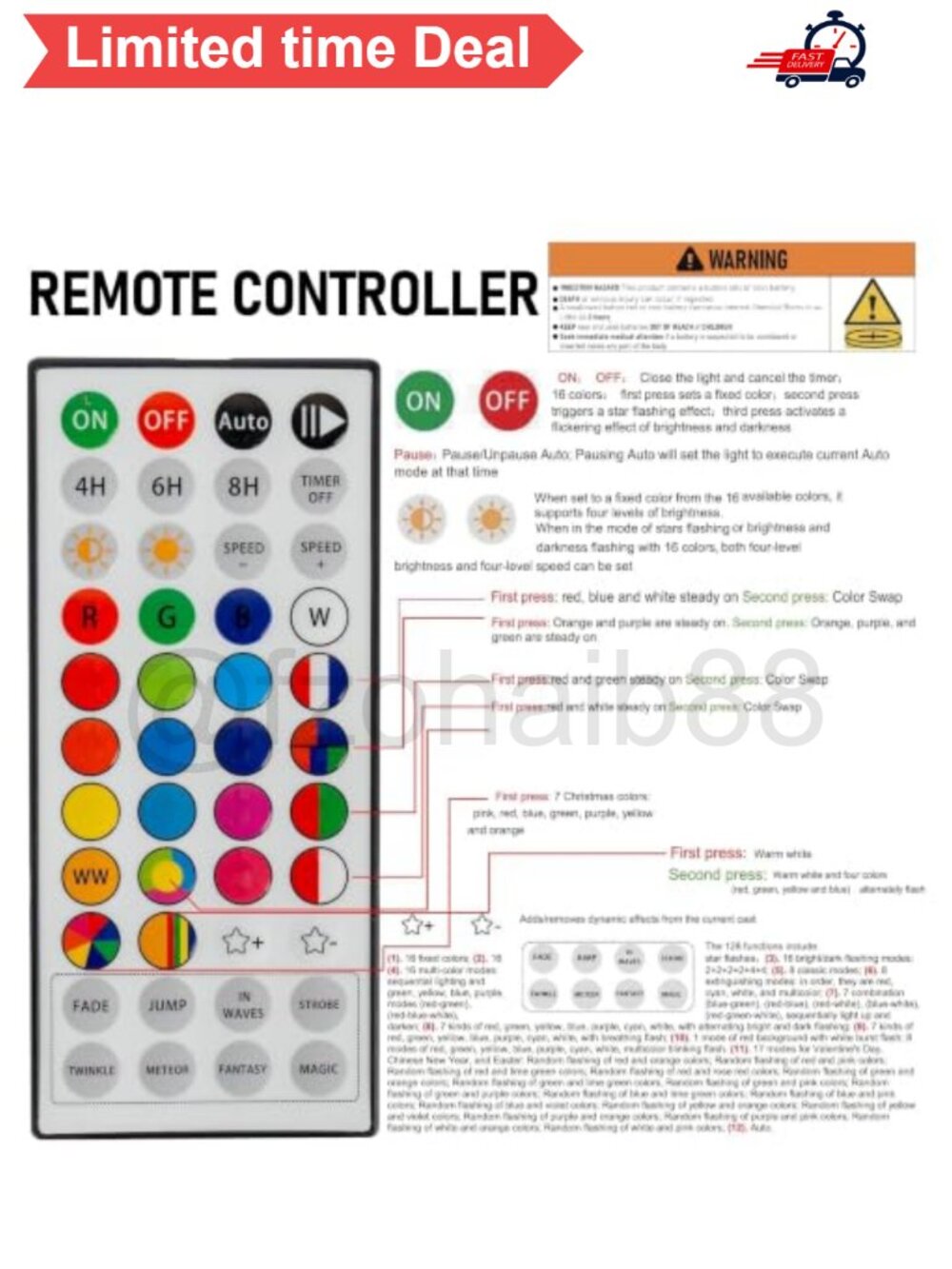 🎄 66FT Smart LED Color Changing String Lights Bluetooth App Remote IP44 - Picture 3 of 5